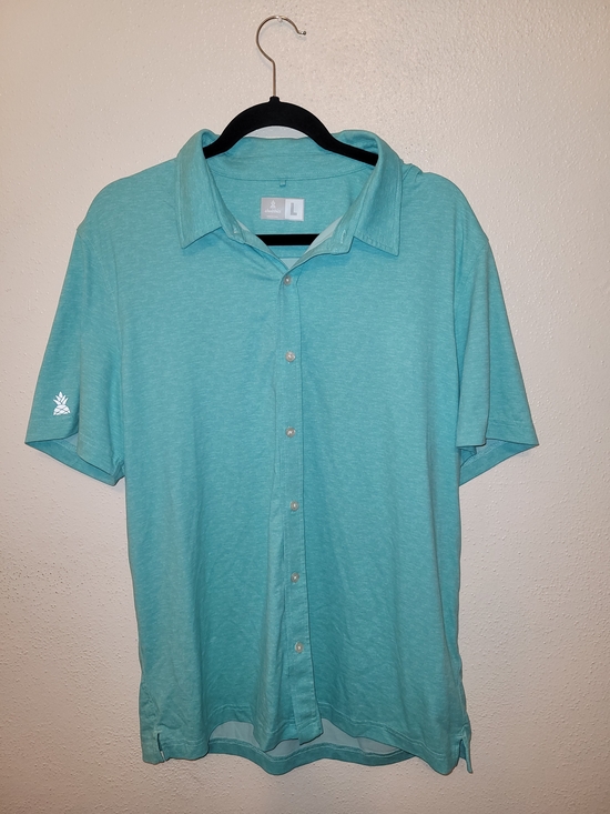 chubbies Other - Chubbies Men’s Large Aqua Blue Performance Short Sleeve Button Up Shirt